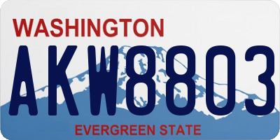 WA license plate AKW8803