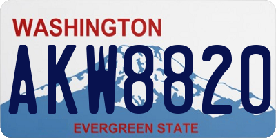 WA license plate AKW8820