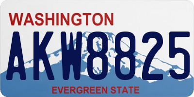 WA license plate AKW8825