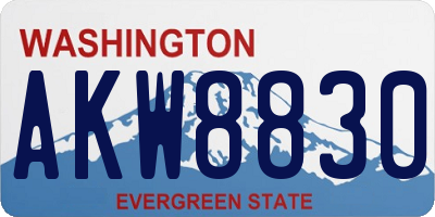 WA license plate AKW8830