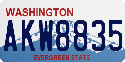 WA license plate AKW8835