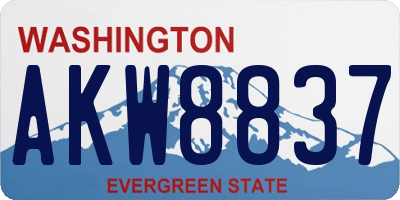 WA license plate AKW8837