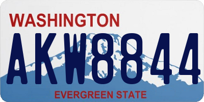 WA license plate AKW8844
