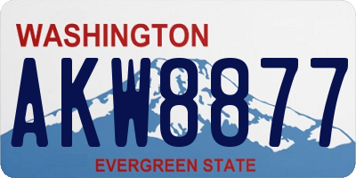 WA license plate AKW8877