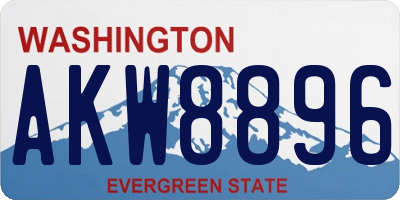 WA license plate AKW8896