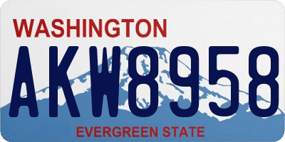 WA license plate AKW8958