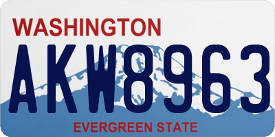WA license plate AKW8963
