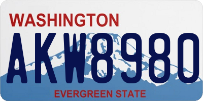 WA license plate AKW8980