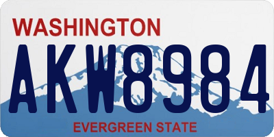 WA license plate AKW8984