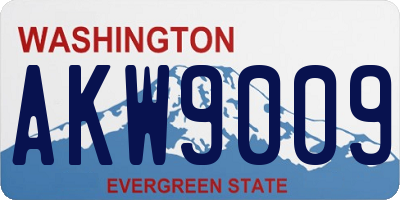 WA license plate AKW9009