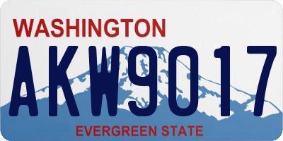 WA license plate AKW9017