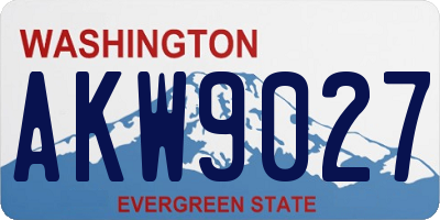 WA license plate AKW9027