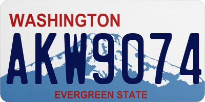 WA license plate AKW9074