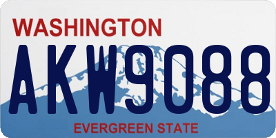 WA license plate AKW9088