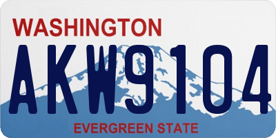 WA license plate AKW9104