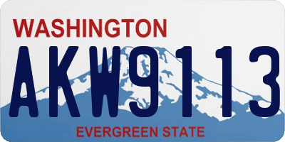 WA license plate AKW9113