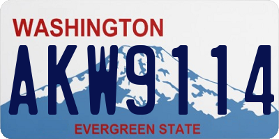 WA license plate AKW9114