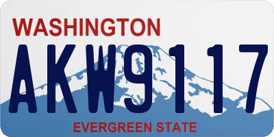 WA license plate AKW9117