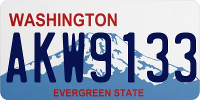 WA license plate AKW9133