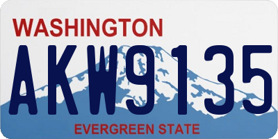 WA license plate AKW9135