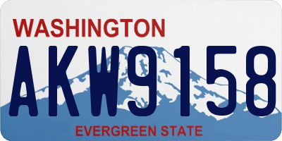 WA license plate AKW9158