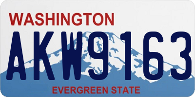 WA license plate AKW9163