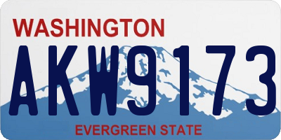 WA license plate AKW9173