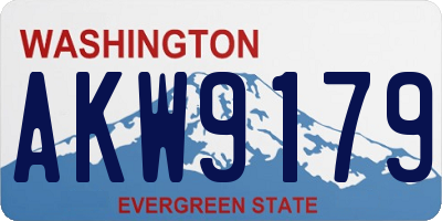 WA license plate AKW9179