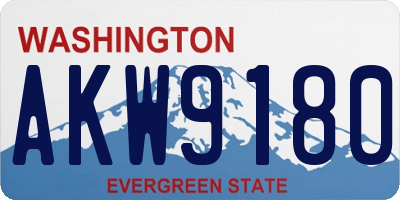 WA license plate AKW9180