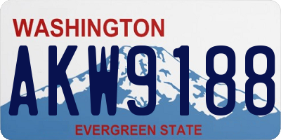 WA license plate AKW9188