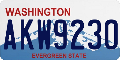 WA license plate AKW9230