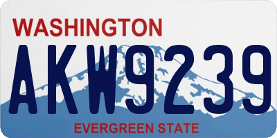 WA license plate AKW9239