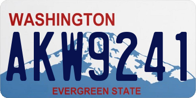 WA license plate AKW9241