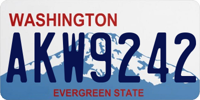 WA license plate AKW9242