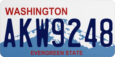 WA license plate AKW9248