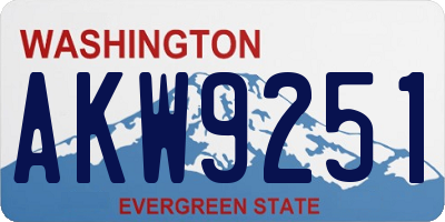 WA license plate AKW9251
