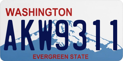 WA license plate AKW9311
