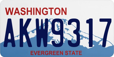 WA license plate AKW9317