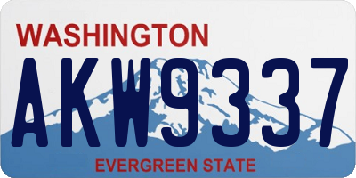 WA license plate AKW9337