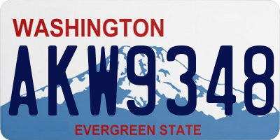 WA license plate AKW9348