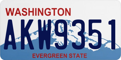 WA license plate AKW9351