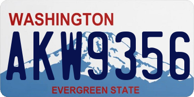 WA license plate AKW9356