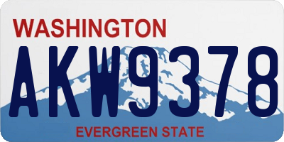 WA license plate AKW9378