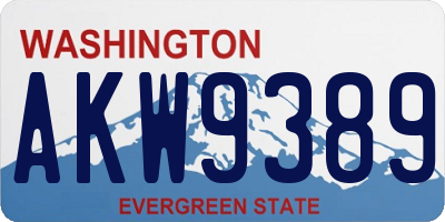 WA license plate AKW9389