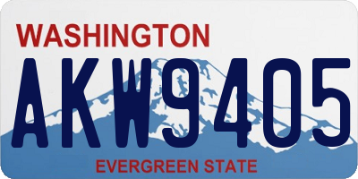 WA license plate AKW9405