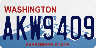 WA license plate AKW9409