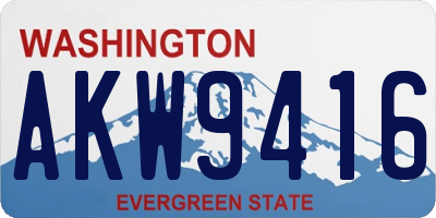 WA license plate AKW9416