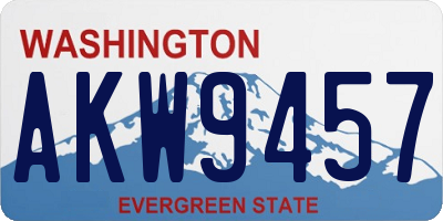 WA license plate AKW9457