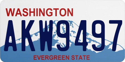 WA license plate AKW9497