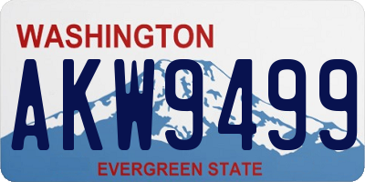 WA license plate AKW9499